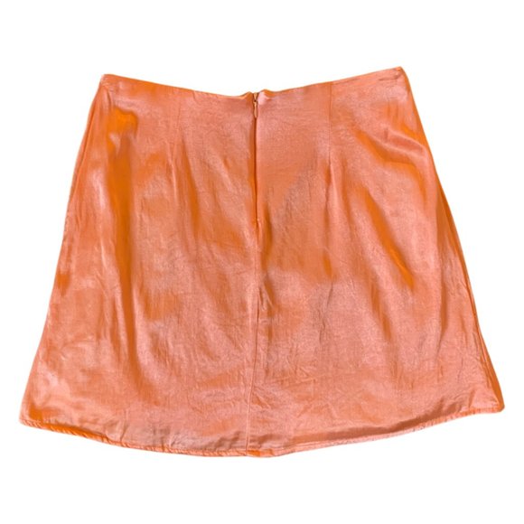 Kirious Peach Shiny Mini Skirt - Picture 2 of 3